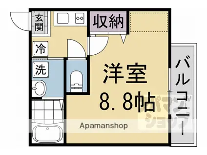 サントス墨染(1K/3階)の間取り写真