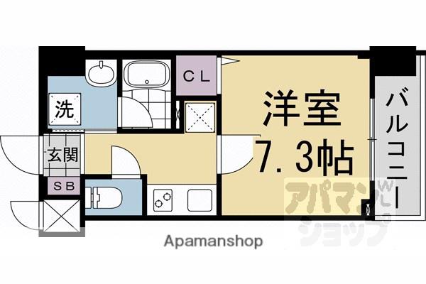 ベラジオ雅び烏丸十条Ⅱ(1K/5階)の間取り写真