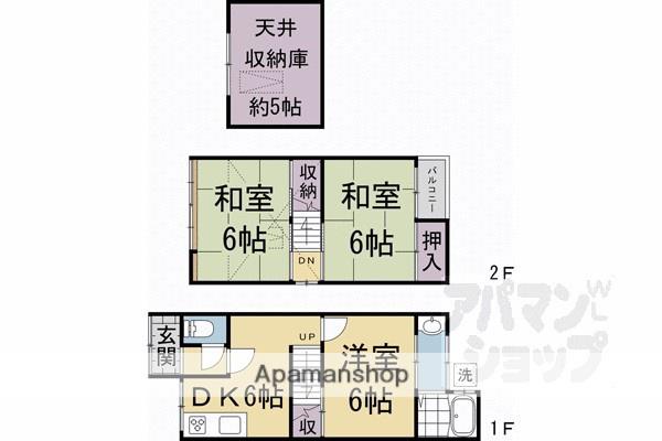 東海道本線 京都駅 徒歩14分 2階建 築42年(3DK)の間取り写真