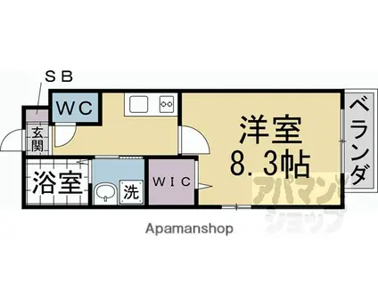 サクシード稲荷1ST(1K/2階)の間取り写真