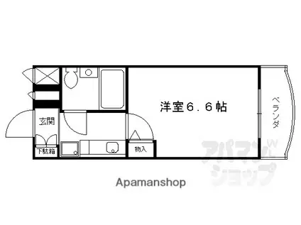 DETOM-1御所南(1K/3階)の間取り写真