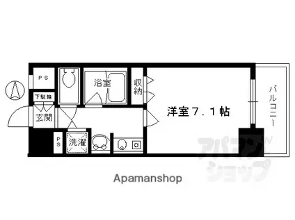 べラジオ五条烏丸(1K/1階)の間取り写真
