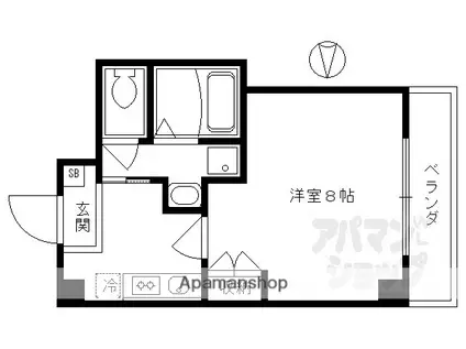マホガニーコート(1K/4階)の間取り写真