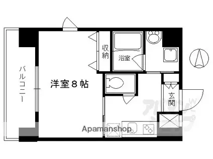 アスヴェル京都四条烏丸(1K/8階)の間取り写真