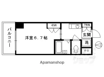 OCTHILL(1K/5階)の間取り写真