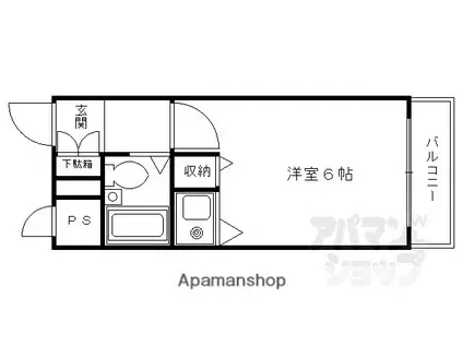 DETOM-1四条大宮II(ワンルーム/2階)の間取り写真