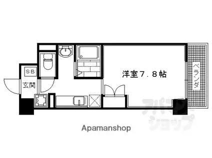 アミカーレ錦(1K/2階)の間取り写真