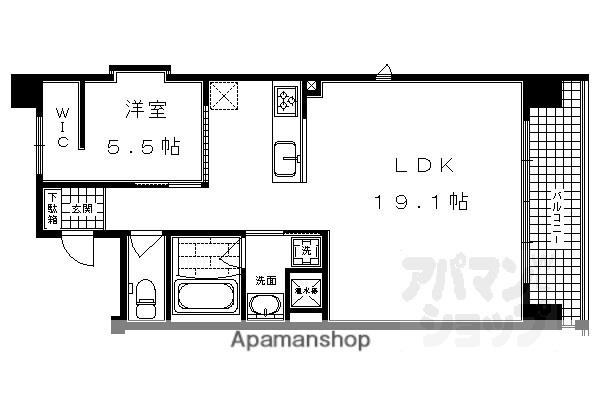 IL ROSSO 堀川六角(1LDK/12階)の間取り写真