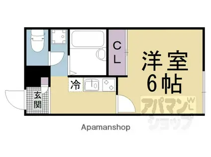 レオパレスボンマルシェ山科(1K/2階)の間取り写真