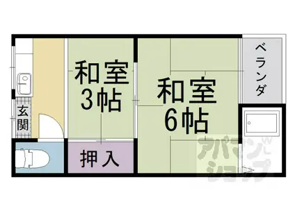 松山荘(2K/2階)の間取り写真