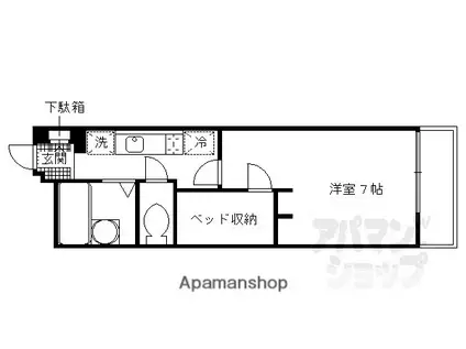 レオパレス深草(1K/2階)の間取り写真