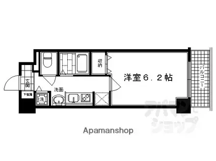 プレサンス京都鴨川彩華(1K/3階)の間取り写真