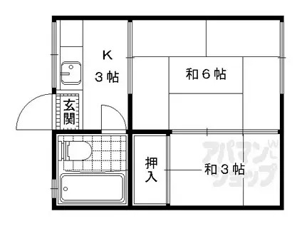 コーポリリー(2K/2階)の間取り写真