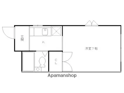 ギンザセゾン(1K/1階)の間取り写真