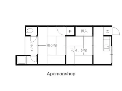 宮本ハイツ(2K/2階)の間取り写真