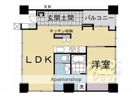 シャリマー西大路(1LDK/7階)の間取り写真
