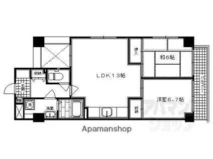 サンロータス池治(2LDK/4階)の間取り写真
