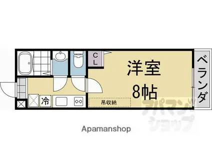 フラッティ烏丸十条(1K/1階)の間取り写真