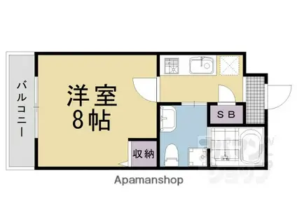 GLADVIS二条式部(1K/2階)の間取り写真