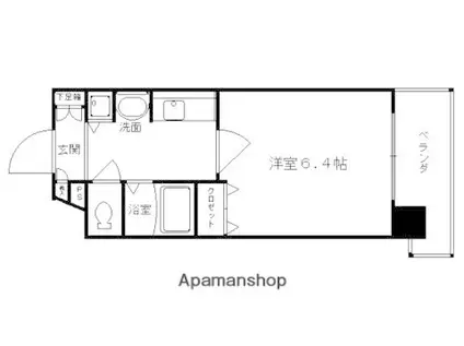 プレサンス京都駅前千都(1K/2階)の間取り写真