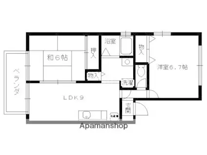 B・ベルヴィル(2LDK/2階)の間取り写真