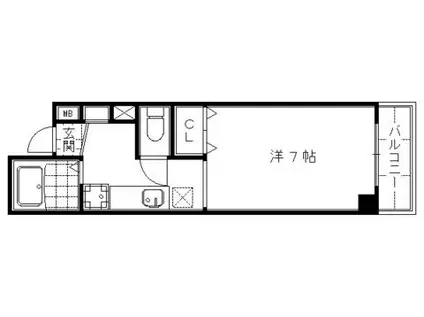KOGAFLATII(1K/4階)の間取り写真