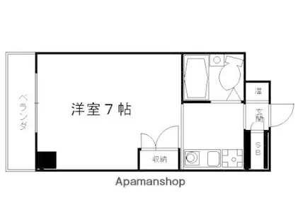 シャングリラ・ダイヤモンドビルディング(1K/3階)の間取り写真