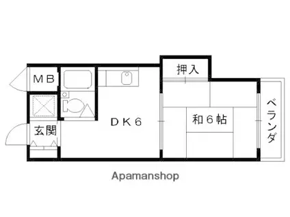 コスモST河原町(1DK/8階)の間取り写真