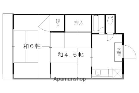 富家マンション(2DK/2階)の間取り写真