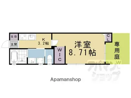 SAKURA TERRACE(1K/1階)の間取り写真