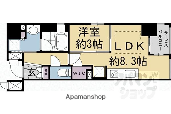 ソルティア京都四条堀川(1LDK/11階)の間取り写真