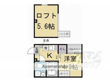 ハーモニーテラス豊後橋町A(ワンルーム/2階)の間取り写真