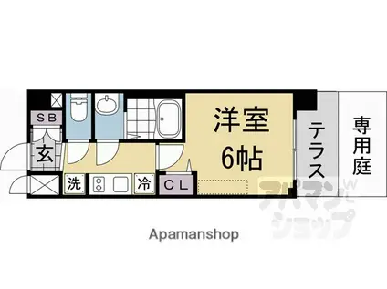 プレサンス十条凜華(1K/1階)の間取り写真