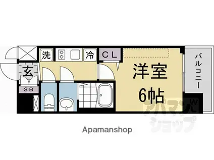 プレサンス十条凜華(1K/4階)の間取り写真