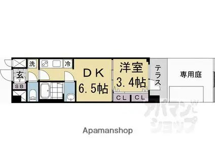 プレサンス十条凜華(1DK/1階)の間取り写真