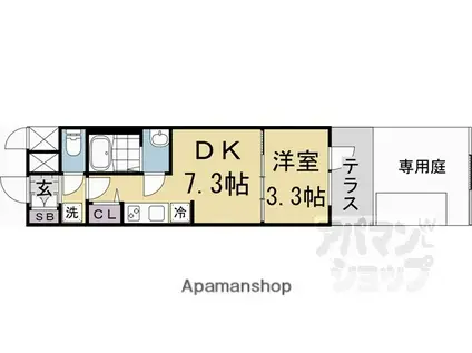プレサンス十条凜華(1DK/1階)の間取り写真