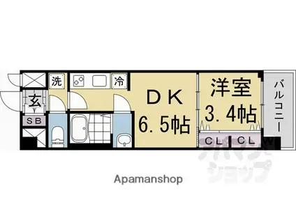 プレサンス十条凜華(1DK/2階)の間取り写真