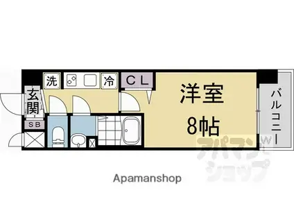 ソルテラス京都JUJO華(1K/5階)の間取り写真