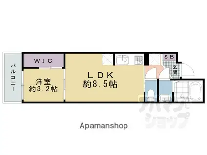 シエーナグランデ四条烏丸(1LDK/2階)の間取り写真