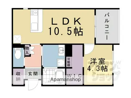 中京区姉小路通堀川東入鍛冶町計画(1LDK/1階)の間取り写真