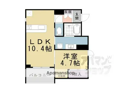 中京区姉小路通堀川東入鍛冶町計画(1LDK/1階)の間取り写真