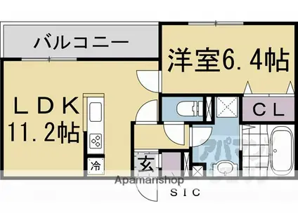 リンクレール宮の森(1LDK/1階)の間取り写真