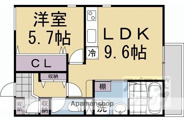 HYGGE伏見(1LDK/1階)の間取り写真