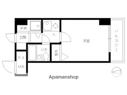 ライオンズマンション四条烏丸(1K/7階)の間取り写真