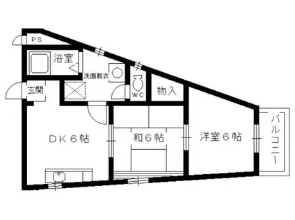 ベルメゾンナカムラ(2DK/3階)の間取り写真