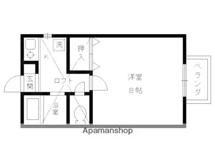 エクセルONE(1K/2階)の間取り写真