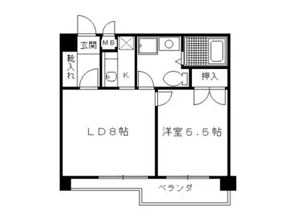 エルデヒルズ(1LDK/2階)の間取り写真