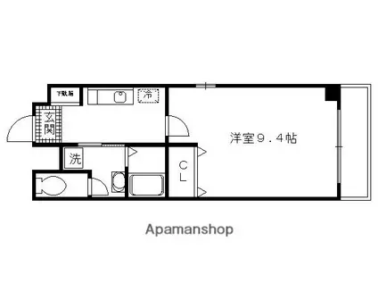 TRC180(1K/2階)の間取り写真
