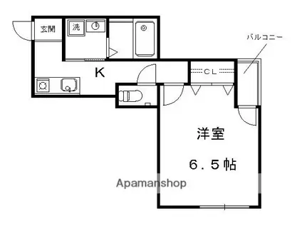 セジュール泉山(1K/2階)の間取り写真