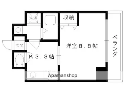 グランフォート伏見(1K/2階)の間取り写真